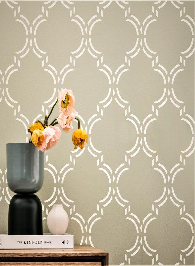 PINKIPO , Moroccan Elegant , (16"x40") XL Stencil, Ethnic Large Wall Stencil, Classic Geometric Wall Stencils for Painting, Stencils for Walls, Moroccan Wall Stencil - Image 1